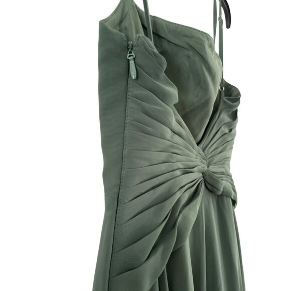 Barbie Azazie A-Line Chiffon Bridesmaid Dress Eucalyptus With Spaghetti Straps - Picture 6 of 9